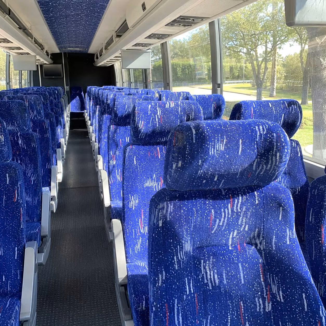 hamilton charter bus rental interior